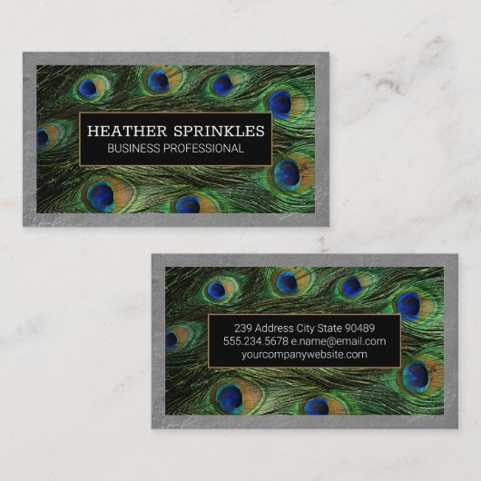 Textuur wandrand | Pauwveren Visitekaartje (Voorkant / Achterkant)