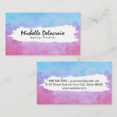 Textuur waterverf verf | Expressieve kunst Visitekaartje (Voorkant / Achterkant)