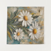 Textuur Witte Madeliefjes Boeket Wandkleed (Voorkant (horizontaal))