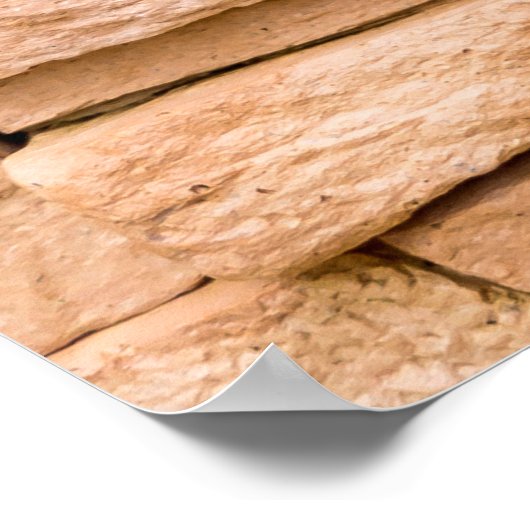 textuurbaksteen beige close-up poster (Hoek)