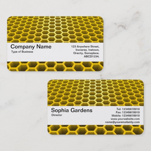 Textuurband V2 - Honeycomb Perspective Amber Visitekaartje (Voorkant / Achterkant)