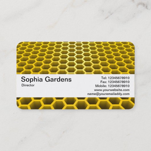 Textuurband V2 - Honeycomb Perspective Amber Visitekaartje (Achterkant)