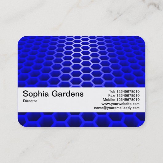 Textuurband V2 - Honeycomb Perspective Blue Visitekaartje (Achterkant)