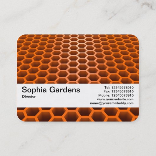 Textuurband V2 - Honeycomb Perspective Oranje Visitekaartje (Achterkant)