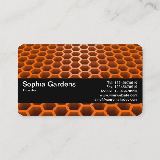 Textuurband V2 - Honeycomb Perspective Oranje Visitekaartje (Achterkant)