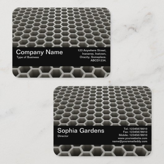 Textuurband V2 - Honeycomb Perspective Warm Visitekaartje (Voorkant / Achterkant)
