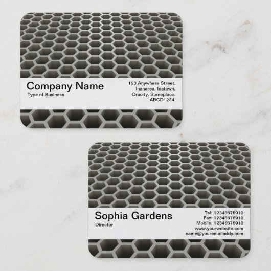 Textuurband V2 - Honeycomb Perspective Warm Visitekaartje (Voorkant / Achterkant)