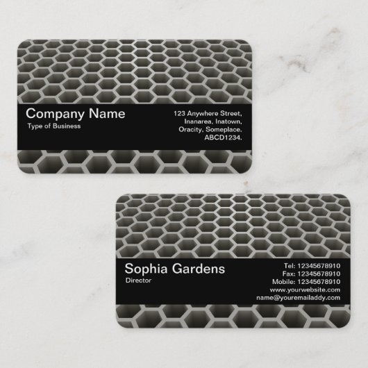 Textuurband V2 - Honeycomb Perspective Warm Visitekaartje (Voorkant / Achterkant)
