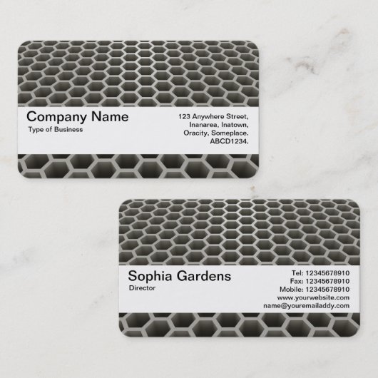 Textuurband V2 - Honeycomb Perspective Warm Visitekaartje (Voorkant / Achterkant)
