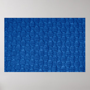 Textuurbreien. Blauwe pullover. Patroonweefsel ma Poster