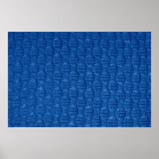 Textuurbreien. Blauwe pullover. Patroonweefsel ma Poster (Voorkant)