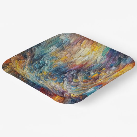 Textuurdikke verf Abstract Papieren Bordje (Gebogen)