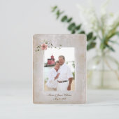 textuurfoto-lijst en rozenbouquet kaart (Staand voorkant)
