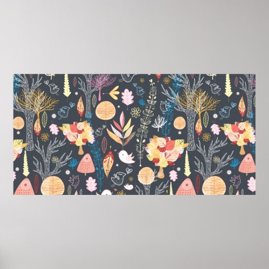 textuurherfstbos poster (Voorkant)