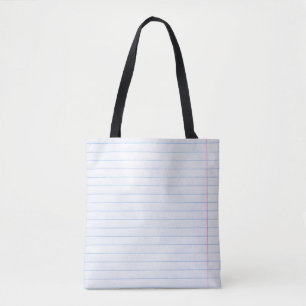 textuurlijnen van papier van notitieboek tote bag