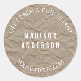 textuurpapier | Minimalistisch modern eenvoudig on Ronde Sticker