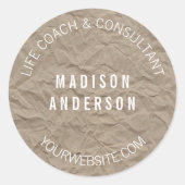 textuurpapier | Minimalistisch modern eenvoudig on Ronde Sticker (Voorkant)