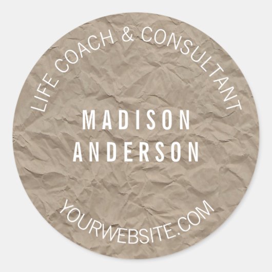 textuurpapier | Minimalistisch modern eenvoudig on Ronde Sticker (Voorkant)