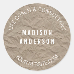 textuurpapier   Minimalistisch modern eenvoudig on Ronde Sticker