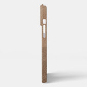 textuurstijl Gemengde bruine strepe Initiaal iPhone Hoesje (Linkerkant)