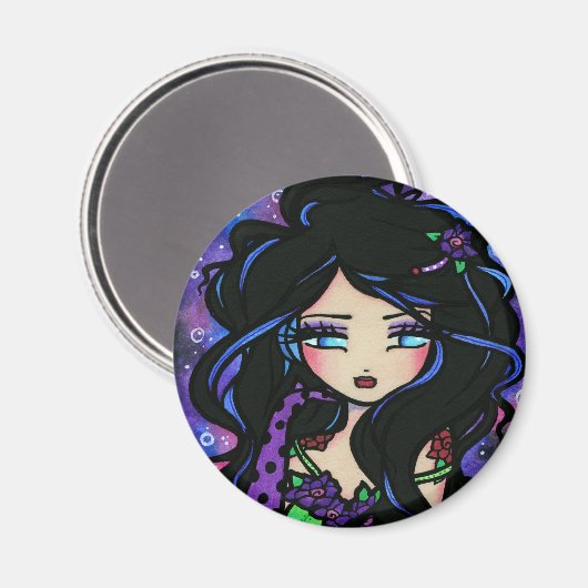 "Teya" Zeemeermin Fantasy Fairy Roos Magneet (Voorkant / Achterkant)