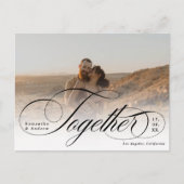 Tezamen script elegante 2 foto's slaan de datum op briefkaart (Voorkant)