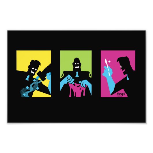 TF2 BLU medic triptiek art print Foto Afdruk (Voorkant)