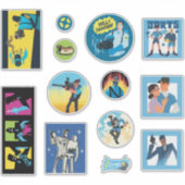 TF2 Blu team mercenaries 12 sticker set (Voorkant)
