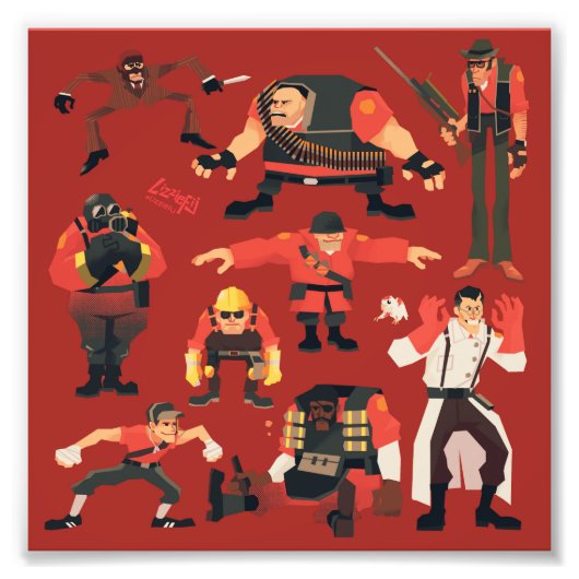 TF2 Meme huurlingen kleine kunst print Foto Afdruk (Voorkant)