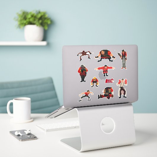 TF2 Meme huurlingen sticker set (Laptop op bureau)