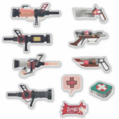 TF2 RED medic arsenal sticker set (Voorkant)