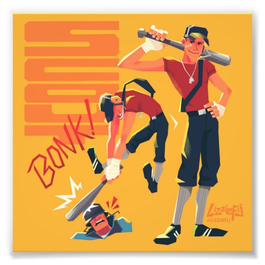 TF2 Scout Bonk! kleine kunstprint Foto Afdruk (Voorkant)