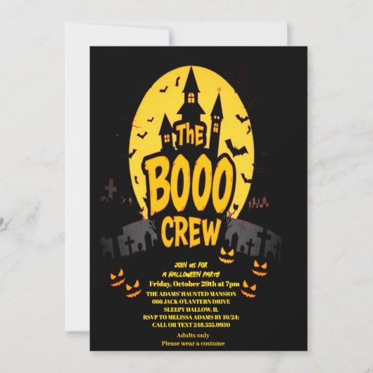 TF Boo Crew Halloween Party Uitnodiging (Voorkant)
