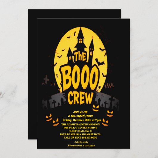 TF Boo Crew Halloween Party Uitnodiging (Voorkant / Achterkant)