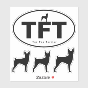TFT Speelgoed Fox Terrier Silhouetten Vinyl Sticke Sticker