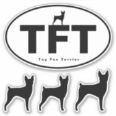 TFT Speelgoed Fox Terrier Silhouetten Vinyl Sticke Sticker (Voorkant)
