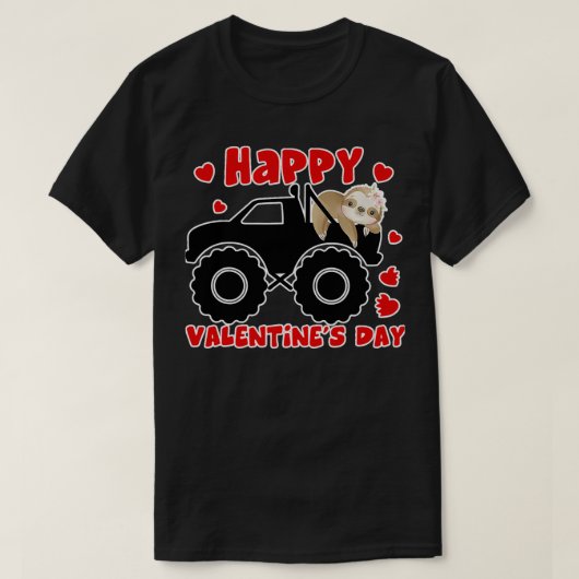 Tg Cute Truck Sloth Valentijnsdag T-shirt (Design voorkant)