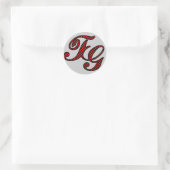 TG geruite logo Ronde Sticker (Tas)