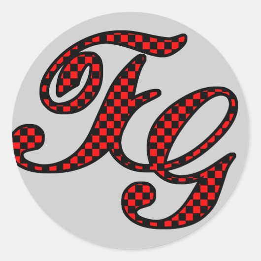 TG geruite logo Ronde Sticker (Voorkant)