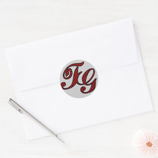 TG geruite logo Ronde Sticker (Envelop)