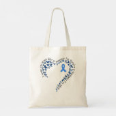 Tg Heart Butterfly Ribbon Colon Cancer Awareness M Tote Bag (Achterkant)