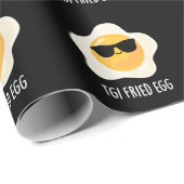 TGI Fried Egg Funny Food Pun Dark BG Cadeaupapier (Rol Hoek)