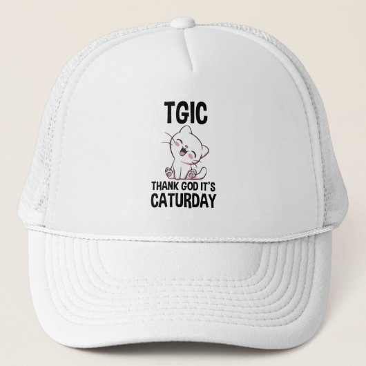 TGIC Dank God Het Is Caturday Trucker Pet (Voorkant)