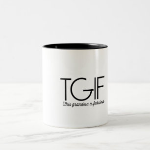 TGIF. Deze oma is geweldig! Tweekleurige Koffiemok
