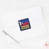 TGIF Filipino met Filipijnse vlag Vierkante Sticker (Envelop)