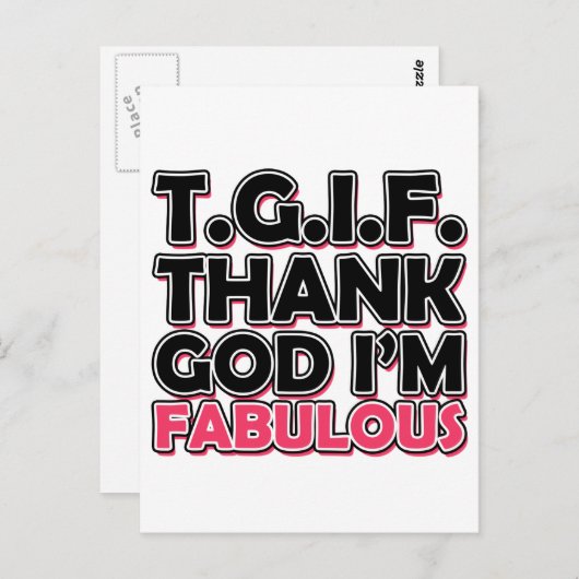 TGIF Goddank dat ik geweldig ben Briefkaart (Voorkant / Achterkant)
