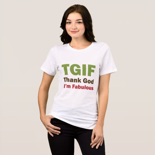 TGIF Goddank dat ik geweldig ben Tri-Blend Shirt (Voorkant volledig)