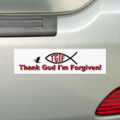TGIF Godzijdank ben ik vergeven geïnspireerd door  Bumpersticker (Op auto)