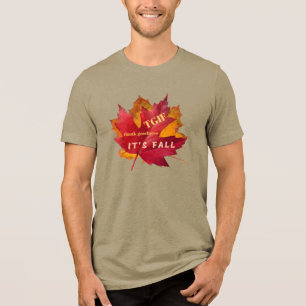 TGIF Godzijdank is het Herfst Autumn Leaves Mannen Tri-Blend Shirt