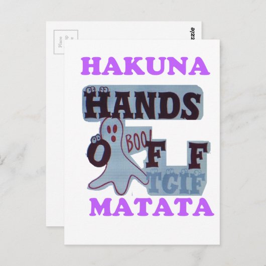 TGIF Hakuna Matata zit in Boo Funny Face Briefkaart (Voorkant / Achterkant)